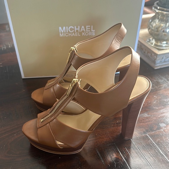 Michael Kors Women's Brown High Heel Sandals - Picture 1 of 6